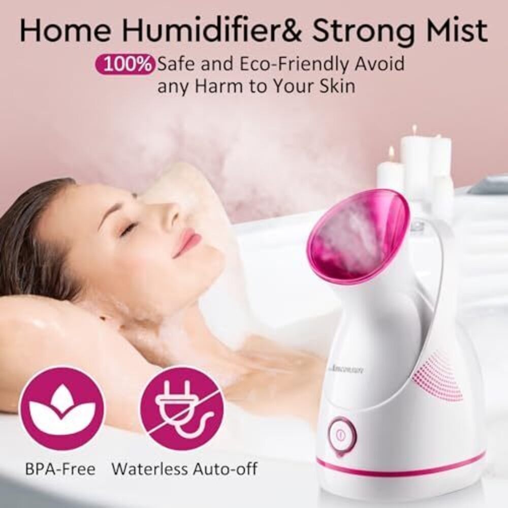 Facial Steamer - Nano Ionic Face Steamer Warm Mist Steamer For Home Sauna Spa, - Picture 4 of 5
